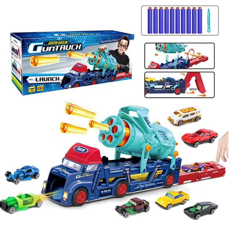 Gun Truck with 8 Die Cast Cars – Pixie Toy Store